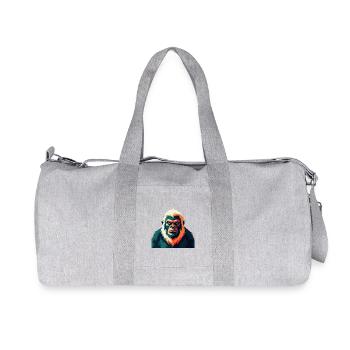 Yeti Cartoon Figur Buntes Haustier Tier - Recycelte Canvas-Sporttasche von Stanley/Stella - Grau meliert - Vorne