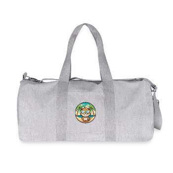 Pixie Bob Katzenrasse Cartoon Sonnenbrille Strand - Recycelte Canvas-Sporttasche von Stanley/Stella - Grau meliert - Vorne