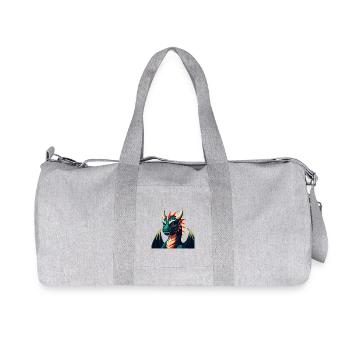 Drache Cartoon Figur Buntes Haustier Tier - Recycelte Canvas-Sporttasche von Stanley/Stella - Grau meliert - Vorne