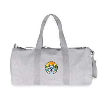 Berger Blanc Suisse Dog Breed Cartoon Sunglasses - Recycled Canvas Sports Bag by Stanley/Stella - heather grey - Front