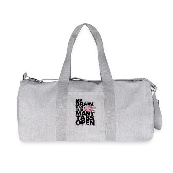 My Brain Has Too Many Tabs Open - Recycled Canvas Sports Bag by Stanley/Stella - heather grey - Front