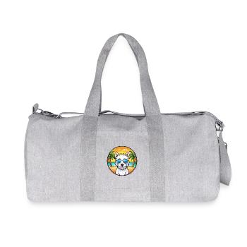 Westie Hunderasse Cartoon Sonnenbrille Strand - Recycelte Canvas-Sporttasche von Stanley/Stella - Grau meliert - Vorne