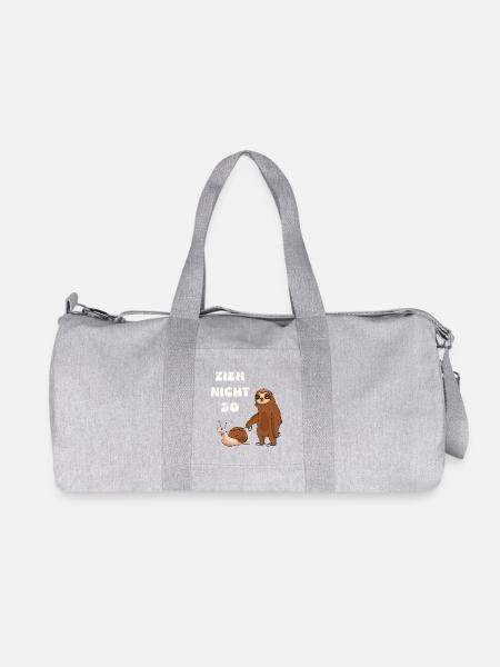 Zieh nicht so Schnecke und ein Faultier - Recycelte Canvas-Sporttasche von Stanley/Stella - Grau meliert