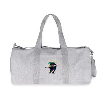 Emu Cartoon Character Colorful Pet Animal - Recycled Canvas Sports Bag by Stanley/Stella - heather grey - Front