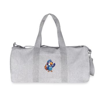 Toucan Funny Cartoon Character Musique de casque - Sac de sport en toile recyclée Stanley/Stella - gris chiné - Devant