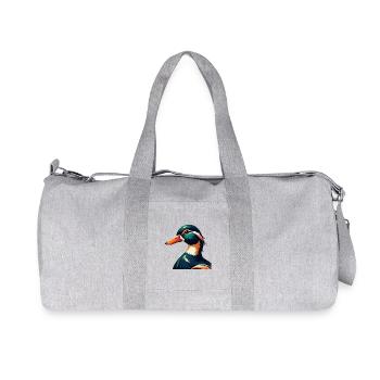 Ente Cartoon Figur Buntes Haustier Tier - Recycelte Canvas-Sporttasche von Stanley/Stella - Grau meliert - Vorne