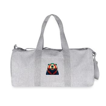 Beaver Cartoon Character Colorful Pet Animal - Recycled Canvas Sports Bag by Stanley/Stella - heather grey - Front