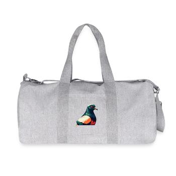 Taube Cartoon Figur Buntes Haustier Tier - Recycelte Canvas-Sporttasche von Stanley/Stella - Grau meliert - Vorne