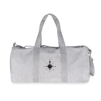 Windrose - Kompass - retro - Recycelte Canvas-Sporttasche von Stanley/Stella - Grau meliert - Vorne