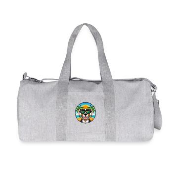 Großer Schweizer Sennenhund Rasse Cartoon Beach - Recycelte Canvas-Sporttasche von Stanley/Stella - Grau meliert - Vorne