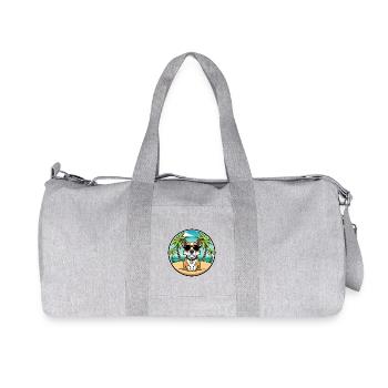 Braque Auvergne Chien Race Dessin Animé Lunettes de Soleil Plage - Sac de sport en toile recyclée Stanley/Stella - gris chiné - Devant