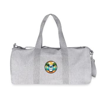 Panda Lustige Cartoon Sommer Strand Sonnenbrille Cool - Recycelte Canvas-Sporttasche von Stanley/Stella - Grau meliert - Vorne