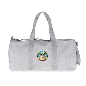 Cochon d’Inde Drôle Dessin Animé Plage Été Lunettes de soleil - Sac de sport en toile recyclée Stanley/Stella - gris chiné - Devant