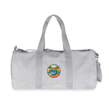 Fisch Lustige Cartoon Sommer Strand Sonnenbrille Aufkleber - Recycelte Canvas-Sporttasche von Stanley/Stella - Grau meliert - Vorne