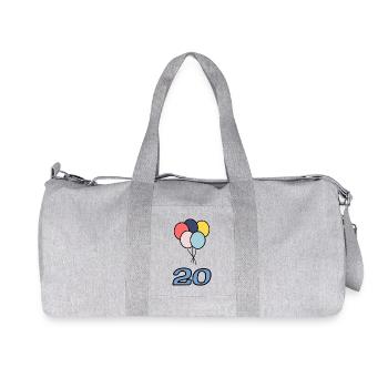 20. 20 ANS. 20e ANNIVERSAIRE. ANNIVERSAIRE 20 ANS. - Sac de sport en toile recyclée Stanley/Stella - gris chiné - Devant