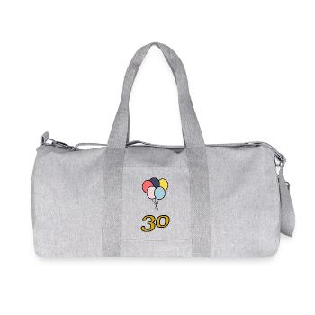 30. 30 ANS. 30e ANNIVERSAIRE. ANNIVERSAIRE 30 ANS. - Sac de sport en toile recyclée Stanley/Stella - gris chiné - Devant