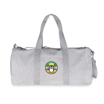 Pinguin Lustige Cartoon Sommer Strand Sonnenbrille Cool - Recycelte Canvas-Sporttasche von Stanley/Stella - Grau meliert - Vorne