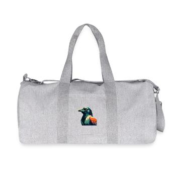 Crow Cartoon Character Colorful Pet Animal - Recycled Canvas Sports Bag by Stanley/Stella - heather grey - Front
