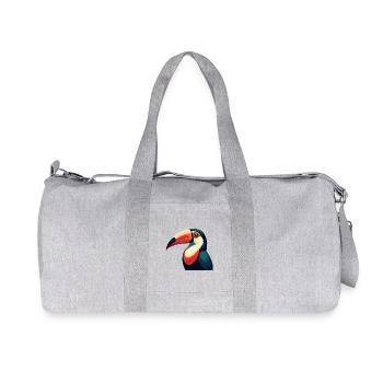 Tukan Zeichentrickfigur Buntes Haustier Tier - Recycelte Canvas-Sporttasche von Stanley/Stella - Grau meliert - Vorne