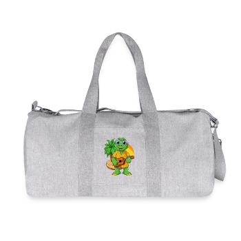 Lustige Schildkröte Sommer Strand Sonnenbrille Hawaiian - Recycelte Canvas-Sporttasche von Stanley/Stella - Grau meliert - Vorne