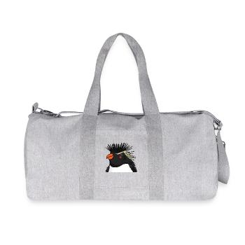 Pinguin mit Haare Felsenpinguin - Recycelte Canvas-Sporttasche von Stanley/Stella - Grau meliert - Vorne