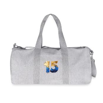 NON. 15 NUMÉRO 15 COOL 15E ANNIVERSAIRE - Sac de sport en toile recyclée Stanley/Stella - gris chiné - Devant