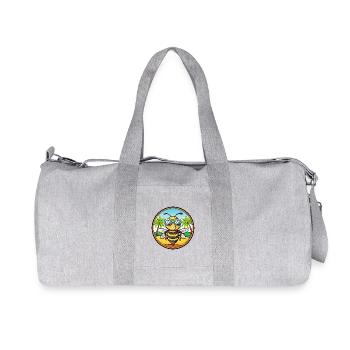 Biene Lustige Cartoon Sommer Strand Sonnenbrille Aufkleber - Recycelte Canvas-Sporttasche von Stanley/Stella - Grau meliert - Vorne