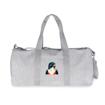 Falke Zeichentrickfigur Buntes Haustier Tier - Recycelte Canvas-Sporttasche von Stanley/Stella - Grau meliert - Vorne
