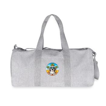 Bearded Collie Dog Breed Cartoon Sunglasses Beach - Recycled Canvas Sports Bag by Stanley/Stella - heather grey - Front