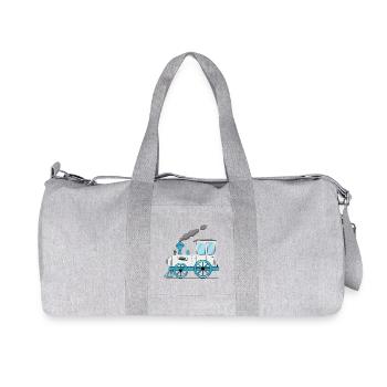 Kinderzug Eisenbahn weiß - Recycelte Canvas-Sporttasche von Stanley/Stella - Grau meliert - Vorne