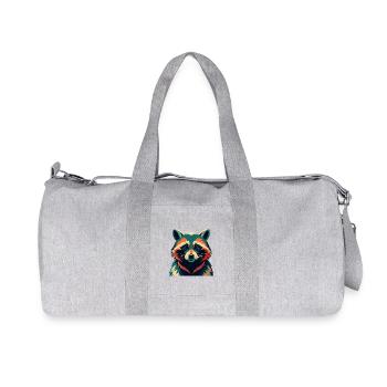 Waschbär Cartoon Figur Buntes Haustier Tier - Recycelte Canvas-Sporttasche von Stanley/Stella - Grau meliert - Vorne