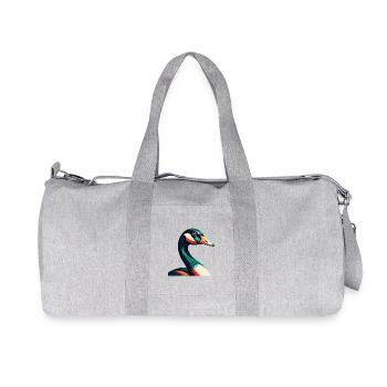 Gans Cartoon Figur Buntes Haustier Tier - Recycelte Canvas-Sporttasche von Stanley/Stella - Grau meliert - Vorne