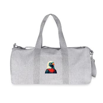 Adler Zeichentrickfigur Buntes Haustier Tier - Recycelte Canvas-Sporttasche von Stanley/Stella - Grau meliert - Vorne