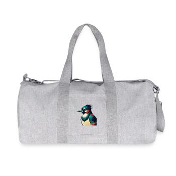 Blauhäher Zeichentrickfigur Buntes Haustier Tier - Recycelte Canvas-Sporttasche von Stanley/Stella - Grau meliert - Vorne