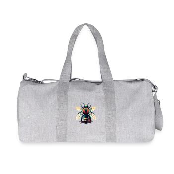Biene Cartoon Figur Buntes Haustier Tier - Recycelte Canvas-Sporttasche von Stanley/Stella - Grau meliert - Vorne