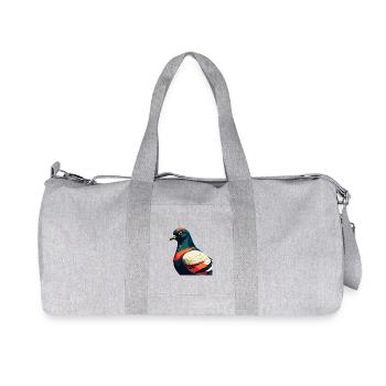 Pigeon Dessin animé Personnage Animal de compagnie coloré - Sac de sport en toile recyclée Stanley/Stella - gris chiné - Devant