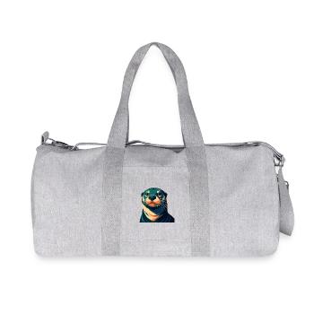 loutre dessin animé personnage animal de compagnie coloré - Sac de sport en toile recyclée Stanley/Stella - gris chiné - Devant