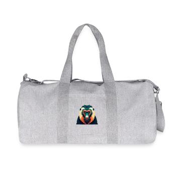 Pavian Zeichentrickfigur Buntes Haustier Tier - Recycelte Canvas-Sporttasche von Stanley/Stella - Grau meliert - Vorne