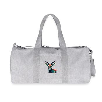 Antilope Zeichentrickfigur Buntes Haustier Tier - Recycelte Canvas-Sporttasche von Stanley/Stella - Grau meliert - Vorne