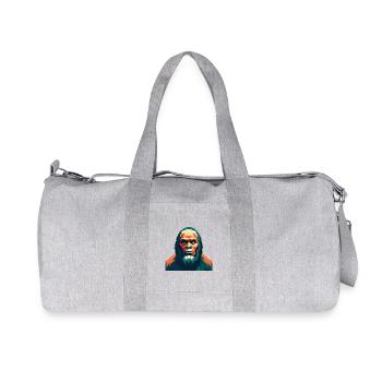Big Foot Cartoon Figur Buntes Haustier Tier - Recycelte Canvas-Sporttasche von Stanley/Stella - Grau meliert - Vorne