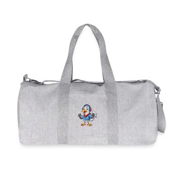 Albatross Lustige Zeichentrickfigur Kopfhörer Musik - Recycelte Canvas-Sporttasche von Stanley/Stella - Grau meliert - Vorne