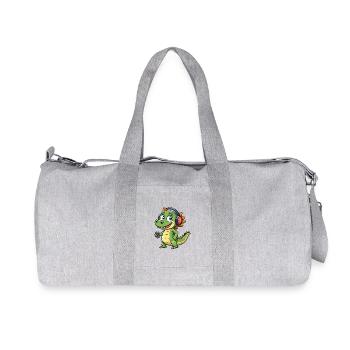 Krokodil Lustige Zeichentrickfigur Kopfhörer Musik - Recycelte Canvas-Sporttasche von Stanley/Stella - Grau meliert - Vorne