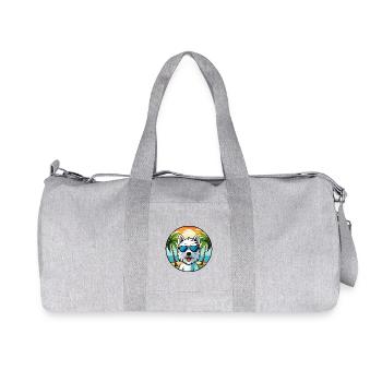 Westie Hunderasse Cartoon Sonnenbrille Strand - Recycelte Canvas-Sporttasche von Stanley/Stella - Grau meliert - Vorne
