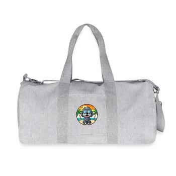 Portugiesische Wasserhundrasse Cartoon Sonnenbrille Strand - Recycelte Canvas-Sporttasche von Stanley/Stella - Grau meliert - Vorne