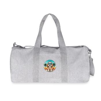 Petit Basset Griffon Vendeen Hunderasse Karikatur - Recycelte Canvas-Sporttasche von Stanley/Stella - Grau meliert - Vorne