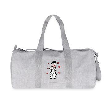 Kuh Familie Bauernhof Kühe Herz Geschenk - Recycelte Canvas-Sporttasche von Stanley/Stella - Grau meliert - Vorne