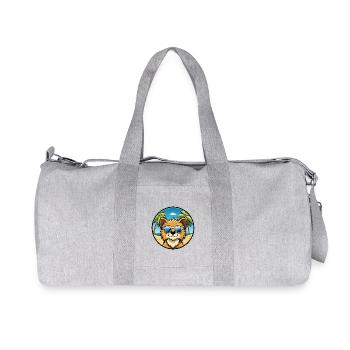 Lowchen Little Lion Dog Breed Cartoon Sunglasses - Recycled Canvas Sports Bag by Stanley/Stella - heather grey - Front