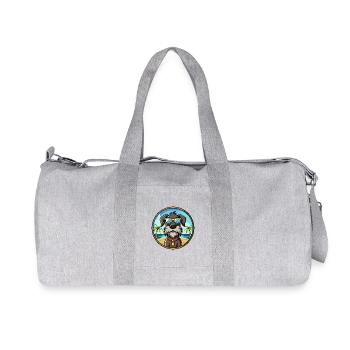 Deutscher Drahthaar Vorstehhund Rasse Cartoon Strand - Recycelte Canvas-Sporttasche von Stanley/Stella - Grau meliert - Vorne