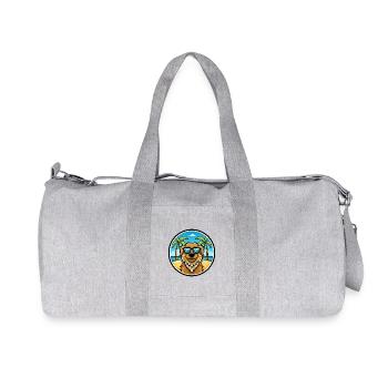 Friesische Wasserhundrasse Cartoon Sonnenbrille Strand - Recycelte Canvas-Sporttasche von Stanley/Stella - Grau meliert - Vorne