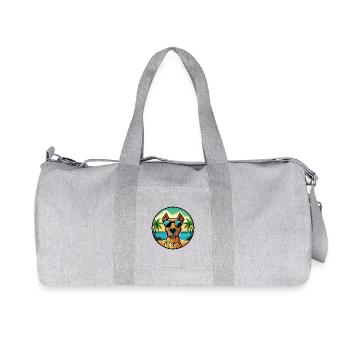 Rhodesian Ridgeback Hunderasse Cartoon Sonnenbrille - Recycelte Canvas-Sporttasche von Stanley/Stella - Grau meliert - Vorne